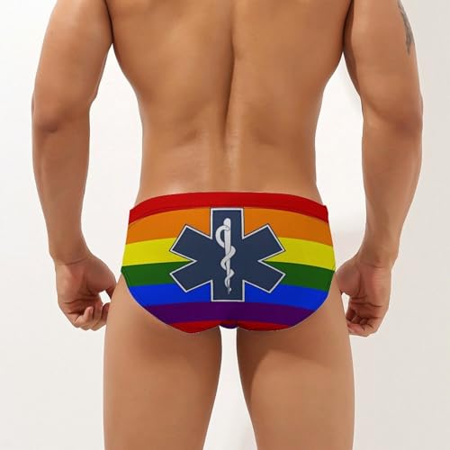 LGBT Healthcare Symbol Novelty Men's Swimming Brief Swimwear Pants Trunks Beach Shorts Underwear2