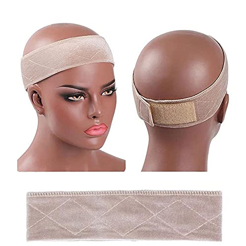 BaiHong Wig Grip Head Band Adjustable Velvet Wig Grip Band No Slip Elastic Wig Grip Bands(Beige)