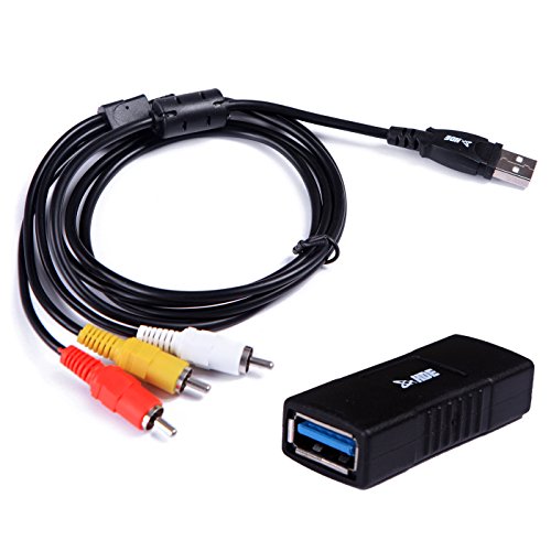 HDE 3 RCA to USB Audio/Video A/V Camcorder Adapter Cable for Mac /