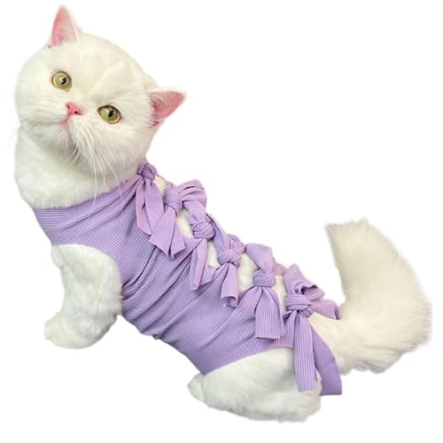 Body Post Operatorio per Gatti Traspirante,Vestito Chirurgico Gatto - Body Morbido per Prevenire Leccamento Ferite Sterilizzazione Indoor Casa