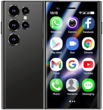 S24Pro Max Mini 4G Smartphone 3.0 Inch Quad Core Dual Sim Unlocked Android 8.1 Card Mobile Phone WiFi Bluetooth Hotspot Student Pocket Palm Cellphone (Black)