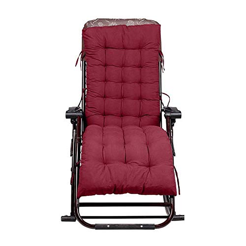 Hodiso Lounge Chair Cushion, Outdoor Chaise Lounge Cushion, Garden Sun Lounger Recliner Indoor Sofa Cushion (Wine Red)