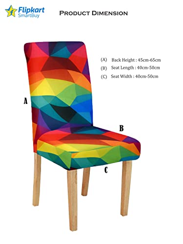 Image of Cortina Dining Chair Slipcovers | Protection Chair Covers | Multicolour Abstract Print, Removable, Washable | Universal Fit Super Soft Stretchy Polyester Spandex | Kitchen, Hall | Pack of 8
