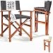 Casaria® Premium Regiestuhl 2er Set aus FSC®-zertifiziertem Eukalyptusholz - Gepolsterte Klappstühle mit Armlehnen, waschbarem Bezug & extra Sitzkomfort, bis 160 kg belastbar