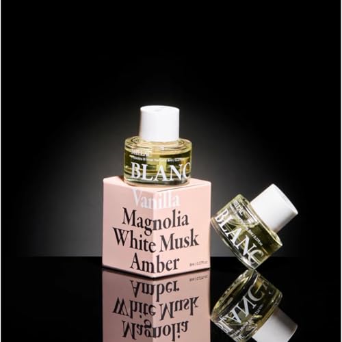 Millac Musk Korean Solid Perfume, Long-Lasting Portable Fragrance Balm, Unisex, Available in Multiple Scents - 8ml each (Vanilla Magnolia White Musk Amber)