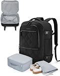 BAGSMART Sac à dos de voyage, 30L Transport aérien extensible approuvé sac, noir, 17.3 inch, Sacs à dos de voyage