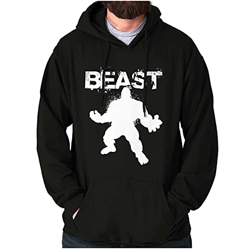 Brisco Brands Beast Gym Fitness Meathead Hoodie Hooded Sweatshirt Men Black