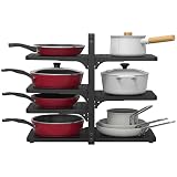 ROMATIA Pot and Pan Organizer Rack for under Cabinet, Heavy Duty Pot Pan Rack under Sink Organizers