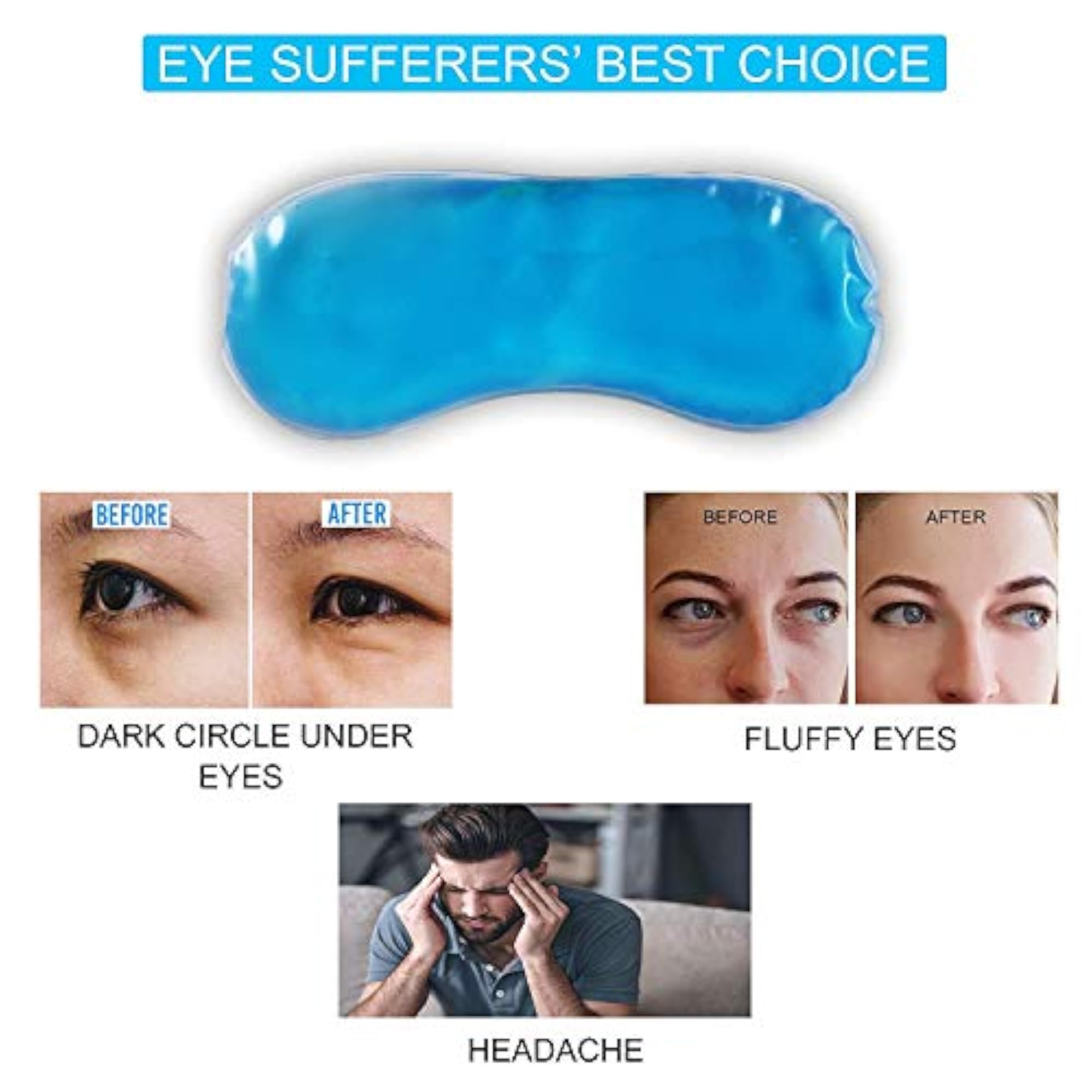 Cooling Gel Eye Mask for Night Sleep and Relaxation