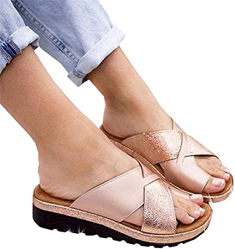 Slippers veraniegas de mujer planas con anillo corrector de juanetes talla EU37