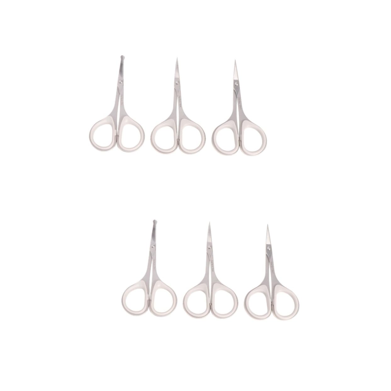Didiseaon 2 Set Forbici Vibrisse Forbici Per Sopracciglia Forbice Per Sopracciglia Tagliapeli Naso Taglia Del Naso Forbicine Per Manicure Forbici Per Del Naso Silver 3 Pezzi * 2