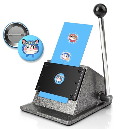 1"/25mm Button Paper Cutter, 1.38"/35mm Circle Punch, Heavy Duty Manual