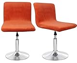 SONNACH Bar Stool Covers, Velvet Barstool Slipcovers with Back, Slipcovers for Short Stool (2, Dull