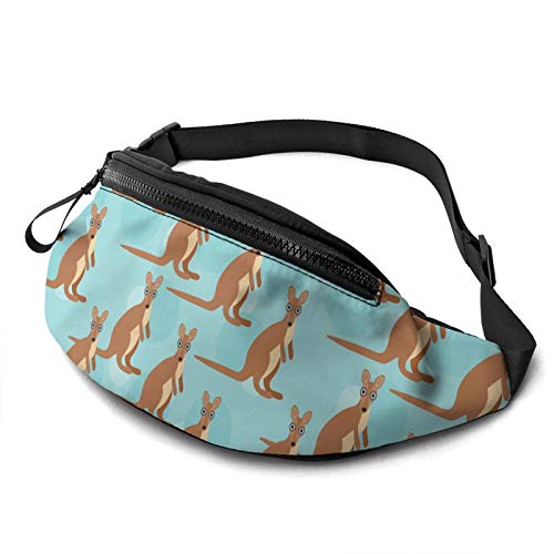 Niedliche Känguru-Bauchtasche für Damen und Herren, lässige Gürteltasche, Crossbody-Bauchtasche mit verstellbarem Riemen für Outdoor, Laufen, Wandern, Süßes Känguru, Einheitsgröße, modisch