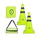 RoadHero 18 Inch 2 Pack Collapsible Traffic Safety Cones, Lime Green Pop-up Cones with Reflective Collar for Road Safety, Driving Training, Parking Lots