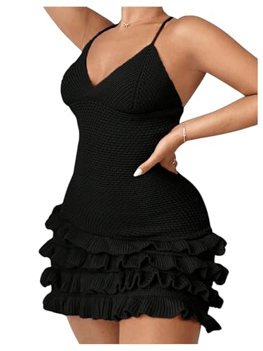 MakeMeChic Women's Ruffle Tiered Criss Cross...