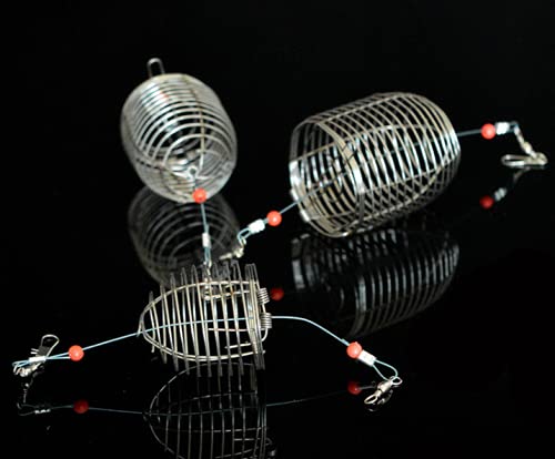 Kit 10 Gabbie Alimentatore Per Esca Da Pesca Carpa - Cestelli In Acciaio Inox Con Molla A Rilascio - 2
