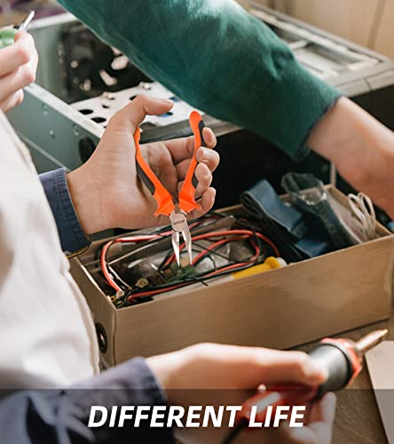 Difflife Mini Pliers Set,6-Piece Needle Nose, Diagonal, Long Nose, Bent Nose, End Cutting And Linesman, For Jewelry, Making Crafts, Repairing Electronic Devices, With Pouch (6-Piece) #TOP7