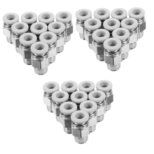 iplusmile 30pcs Push in Connectors Air Quick Connect Fittings for Printer Hose Npt Thread for Air Line and Printer Scena