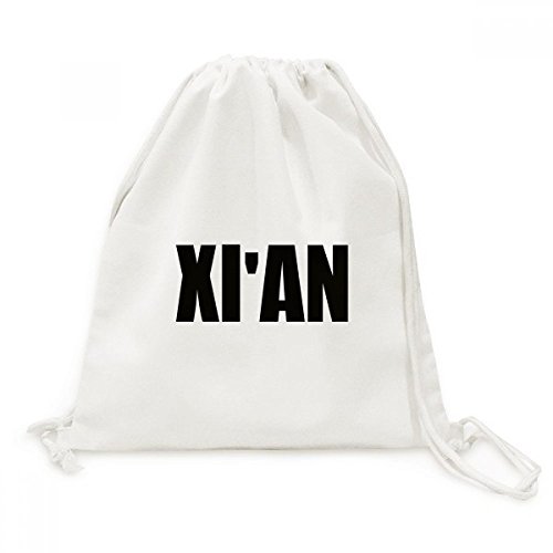 Toile Drawstring Backpack Xi'An Chine ville sac de voyage