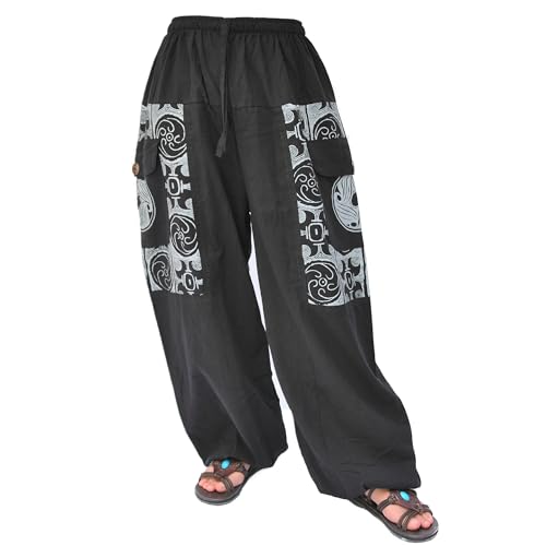 Siamrose Baggy Harem Pants For Men & Women - Cotton Yoga Lounge Pants With 2 Big Pockets