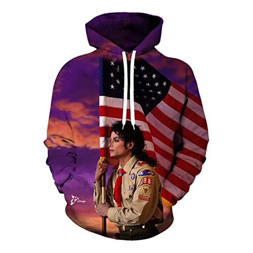 LCYY.MM 3D Sweats à Capuche Sweater Rapper Michael Jackson Pullover pour Couple Femmes et Hommes,A,M Cover