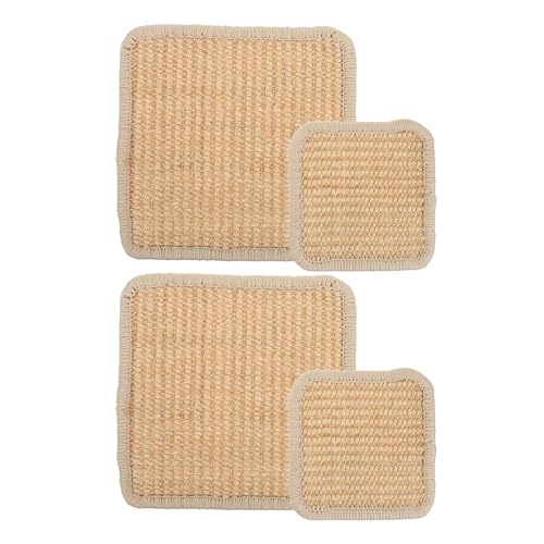Ciieeo 4 Piezas Manteles Individuales de Sisal con Cuerda Colgante Protectores de Mesa Resistentes al Calor para Cocina y Comedor Alfombrillas Decorativas para Platos Calientes y Café