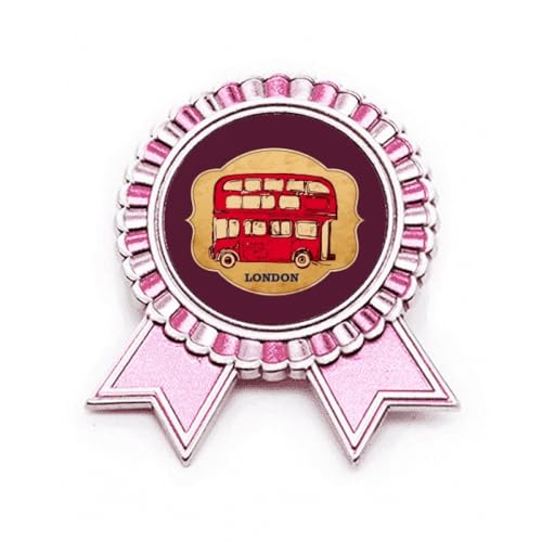 Broche parapluie en métal rose avec motif bus rouge London M