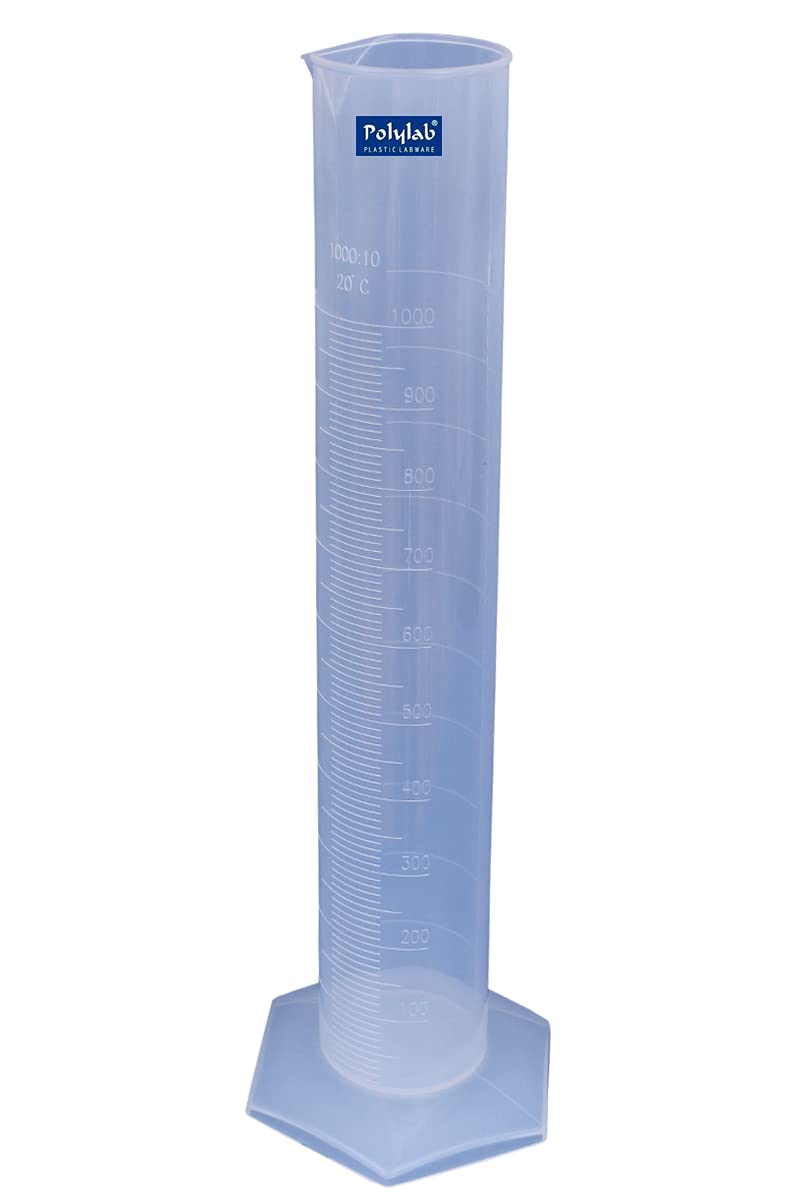 Polypropylene Measuring Cylinder Hexagonal Design (Size: 1000ML)