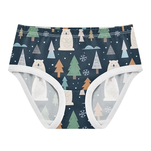 Cute Polar Bears Blue Toddler Underwear Floral 2t Cotton Panties for Girl Funny Briefs Kids Undies