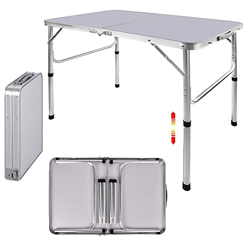 Table pliable en aluminium léger avec hauteur réglable 2 vitesses - 2