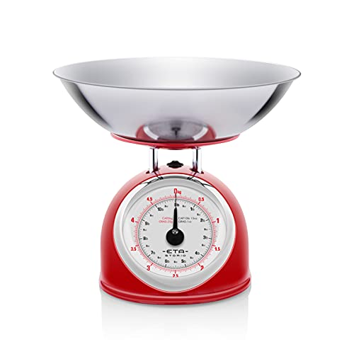 Küchenwaage analog Eta Storio im Retro Design mit Edelstahlschale