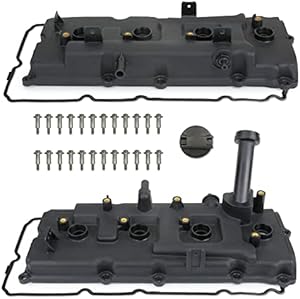 Valve Covers With Gaskets Bolts Oil Filter Cap Compatible With 2004-2016 Nissan Armada NV2500 NV3500 Pathfinder Titan Infiniti QX56 Replacement# 13264-ZE01A 13264-ZE00A