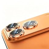 SHSJYA Glitter Diamond Camera Lens Protector for iPhone 17 Pro / 17 Pro Max, 9H Tempered Glass, HD Clear, Anti-Scratch, Bling Crystal Camera Lens Cover Film (Orange,for iPhone 17 pro)