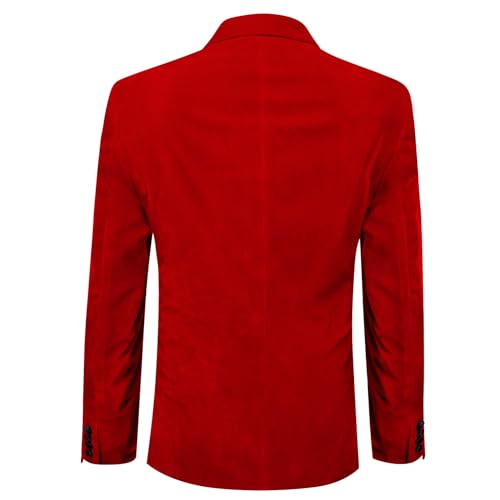Image of Barry.Wang Velvet Mens Blazer Mardi Gras Sport Coat Brooch Regular Fit Tuxedo Peaked Lapel Suit Jacket Carnival Parade