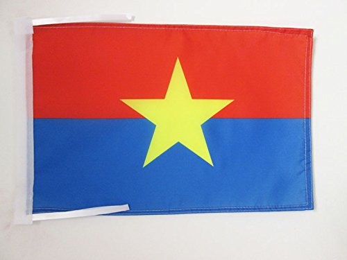 AZ FLAG - Drapeau Front national de libération du Sud Viêt Nam - 45x30 cm - Pavillon Du Viet-Cong 100% Polyester Avec Deux Cordelettes - 20g