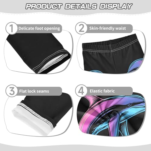 Dolphin Colorful Animal Girls Casual Leggings for Kids Printed Long Pant Bottoms Stretch and Soft3