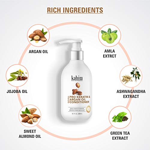 Image of Natural Pro Keratin & Argan Oil Conditioner | Deeply Purifies & Removes Impurities | Dermatologically Tested | 300ml (10.1 Fl. Oz.)
