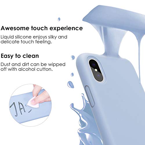 Jasbon Case For Iphone X/Iphone Xs, [7Ft Drop Protection] [Soft Anti-Scratch Microfiber Lining] Liquid Silicone Gel Rubber Phone Case, Full Body Drop Protection Cover Case, 5.8 Inch, Light Purple #TOP2
