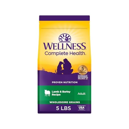 Wellness Complete Health Dry Dog Food, Wholesome Grains, Natural, Lamb & Barley, (5-Pound Bag)