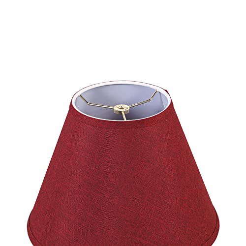Image of Aspen Creative 32093A Transitional Empire Shape Spider Construction Lamp Shade in Burgundy, 6 inch Top x 12 inch Bottom x 9 inch Slant