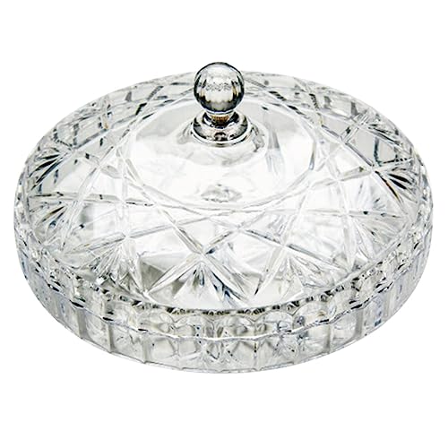 OUNONA Round Snack Storage Box Compartment Dried Fruit Holder with Cover Snack Organizer for Parties Picnics and Home Use Easy to Clean