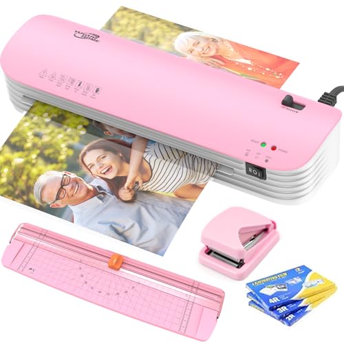 YUGUO HOME - Laminadora Enmicadora Térmica 5 en1,A4 Máquina Laminadora+Cortador de Papel+300 Hojas Laminadoras,Laminador Térmico con Recortadora de Papel y Redondeadora de Esquinas