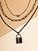 Sacina Women's Zinc Alloy & Stainless Steel Gothic Black Layered Necklace (12.59+16.53+18.11 inches) - Heart & Lock Pendant, Y2K Emo Necklace, Halloween, Christmas Gift
