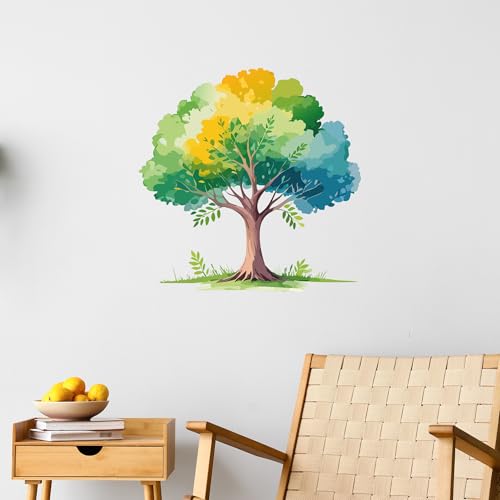 Watercolor Tree Wall Decal Peel Stick Vinyl Art Modern Neutral
