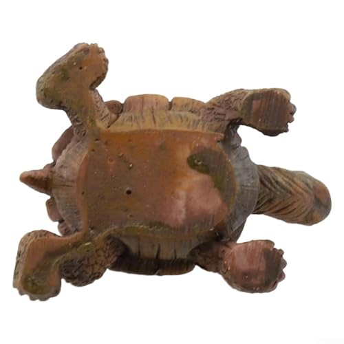 Yuanpgky Estatua de resina de tortuga para jardín, césped, patio o decoración de interiores, figura de animal para rocalla, estanque de peces, balcón, baño o acuario, marrón, 7 cm (0)