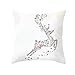 KnSam Funda De Cojin De Poliéster Fundas De Cojines 45 45, Ciervo con Flores,Funda para Cojin De Navidad Blanco