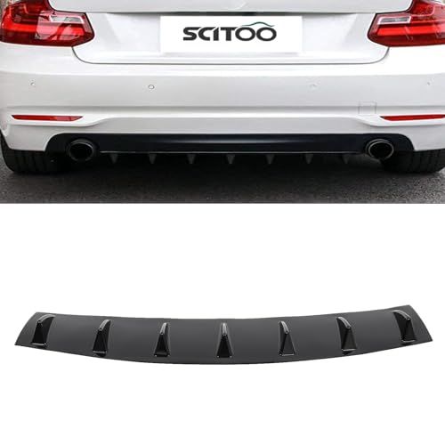 SCITOO Shark Fin Spoiler Fits for Most Cars Universal Gloss Black Lower Rear Body Bumper Lip Diffuser by SCITOO - Used condition - US$40.15