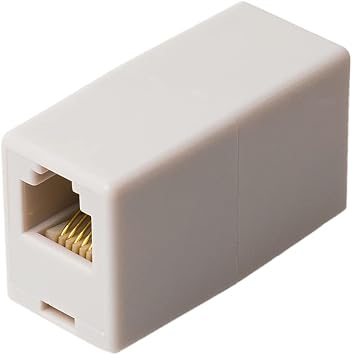 AMZTOP Miyoshi MCO Relay Adapter, White, 6-Po, 6-Po, 4-Po, 6-Po, 2-Conductor, Connects Between Two Phone Cords, Extend Phone Cord Modular Adapter, RJ11 ZTL-A60WH