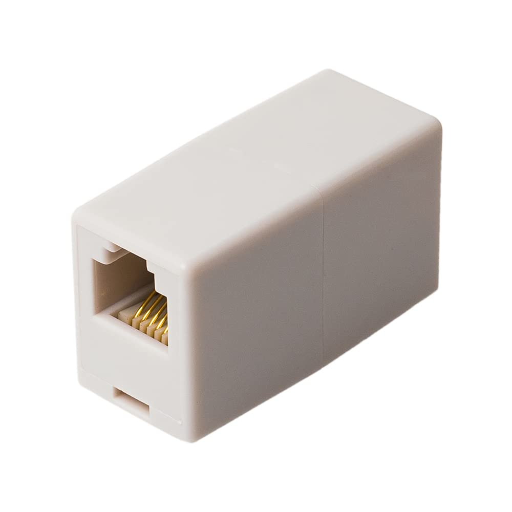 Miyoshi MCO Relay Adapter, White, 6 Pole, 6 Core, 6 Core, 4 Core, 6 Pole, 2 Core, RJ11 ZTL-A60WH Connects Between 2 Phone Cords to Extend Phone Cord Modular Adapter
